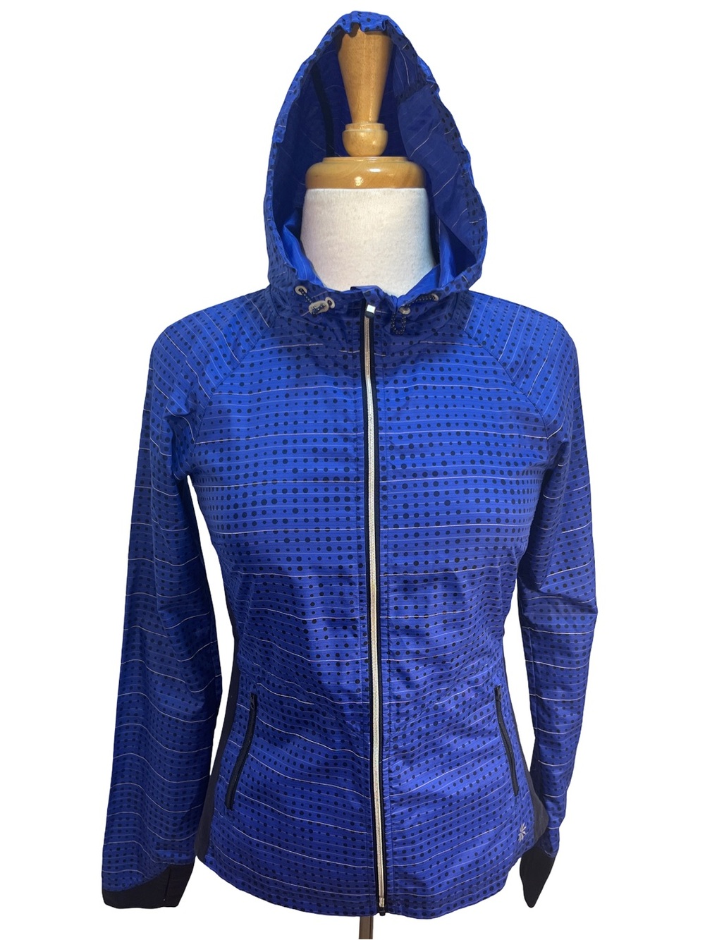 Athleta Accelerate Reflective Hooded Running Jacket Blue XS